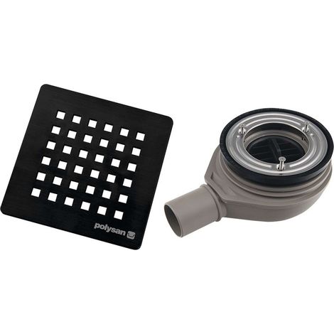 Polysan Flexia - Sifón de plato de ducha Geberit, diámetro 90 mm, DN40, tapa negra 17751