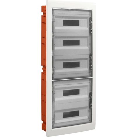 ETTROIT 90-Modul IP40 Unterputz-Elektroverteiler mit transparenter, rauchgrauer Tür RAL 7030 - DB110990 (1/2)