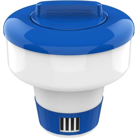 Distributeur Flottant de Chlore de 7 Pouces, Flotteur de Comprimés à Libération Réglable Grande Capacité pour Piscines Intérieure et Extérieure, Bleu & Blanc (1/5)
