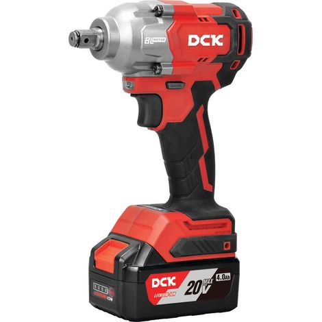 Boulonneuse à chocs sans fil 20V – Moteur Brushless – Couple max 488 Nm – 3 vitesses – 2 batteries 4.0Ah et chargeur rapide – DCK (1/4)
