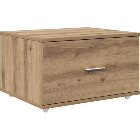 Maison Exclusive - Cajonera con rueda Roble artesanal 55 x 45 x 3
