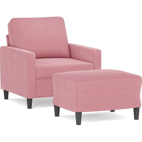 Maison Exclusive - Sessel mit Hocker Rosa 60 cm Samt