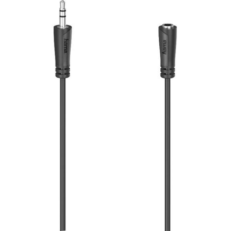 Rallonge Hama 00205121 Jack audio [1x mâle anglaise - 1x Jack femelle 3.5 mm] 5 m noir (1/3)