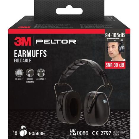 Protector auditivo plegable (94 - 105db). snr: 30 db, negro