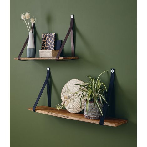 Tablette bois Teck Indo huilé Rectangle - Etagère murale - 18x180x600mm - Etagère de bureau, cuisine, salle de bain, salon (1/4)