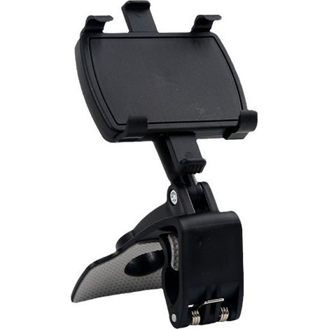 Support Téléphone Voiture - Rotation 360° - Fixation Tableau de Bord Pare-Soleil Rétroviseur - Compatible GPS et Smartphones 4 à 7 Pouces - Noir