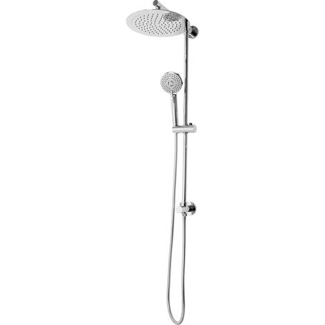 Colonna doccia da 96 cm in ottone cromato design tondo e doccetta con presa d’acqua in alto (1/3)