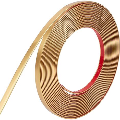 16.4Ft Gold Moulding Garniture 6.6mm Peel and Stick Bordure de Miroir Flexible Auto-Adhésif Bande Décorative Mur Plafond Plancher Armoire Carrelage Bordure Imperméable Lignes Murales (1/5)