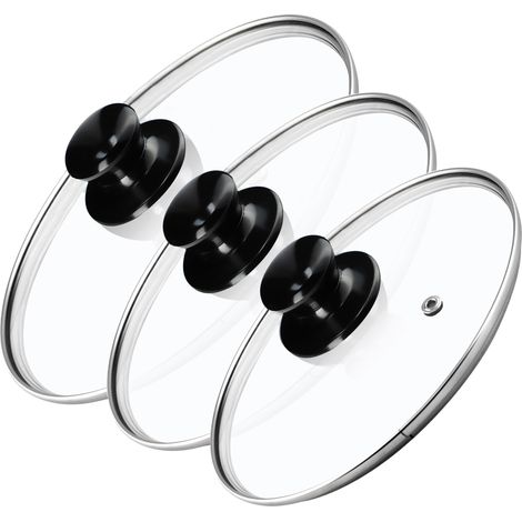 KADAX Couvercle en Verre Ensemble de Couvercles 22/26/30cm (1/5)