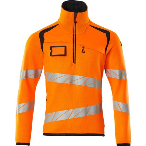 Mascot Strickpullover mit kurzem Reißverschluss L hi-vis orange/schwarzblau (1/4)