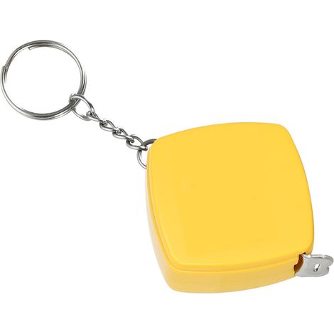 Ruban Mètre Acier Mini Portable avec Porte-clés Métrique 1 mètre Précision 1 mm Jaune (1/3)