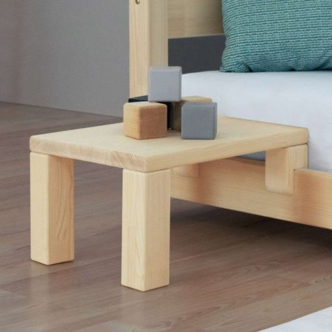 Table de chevet à fixer sur le lit - Bois vernis - 23 x 32 x 41 cm (1/4)