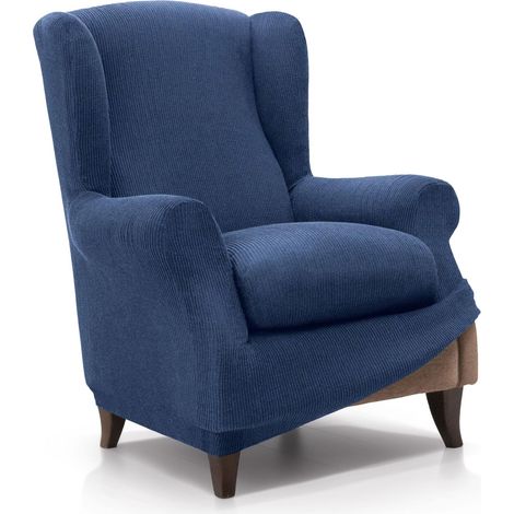 Housse de Fauteuil à Oreilles élastique de 70 à 100 cm  Modèle Reale  Housse réglable pour Fauteuil à Oreilles Universelle  Protecteur en Tissu Jacquard Toucher Coton (1/5)