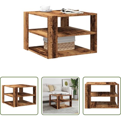 Holzwerkstoff Tisch - Couchtisch Altholz-Optik 58x58x40 cm Holzwerkstoff (1/5)