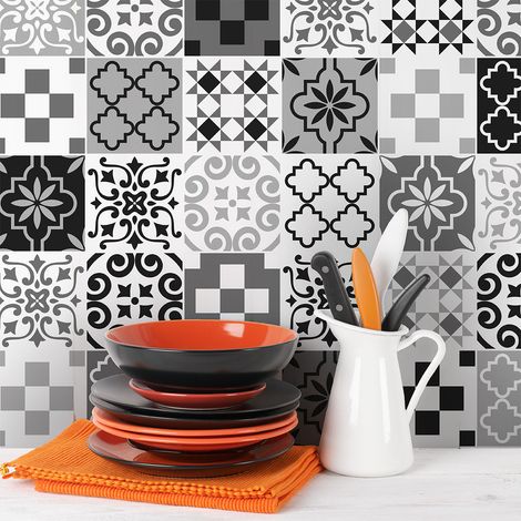 Sticker Mural Carrelage adhésif Cuisine Salle de Bain - 30 STICKERS CARRELAGES AZULEJOS ANAISA - 30stickers10x10cm (1/5)