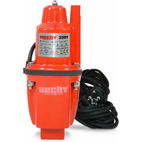Pompe submersible 300W – Débit 1400 l/h – Hauteur de refoulement max 55 m – Pour eaux usées – Interrupteur automatique – Hecht