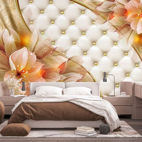 Papier peint panoramique - Fleurs Capitons - 130 cm x 81 cm (1/4)