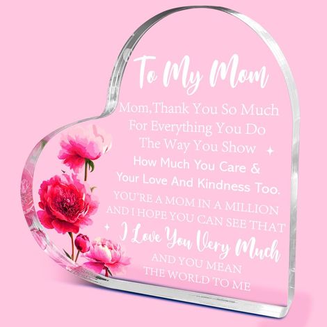 Plaque décorative cœur acrylique à poser, objet bureau, cadeau souvenir famille amis（10 cm) (1/4)