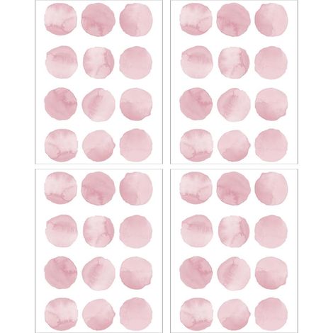 2 Ensembles Autocollants Muraux Ronds Aquarelle Rose Décoration Pour Chambre Salon Cuisine Bureau Stickers Muraux Amovibles Et Élégants 4 Feuilles2 (1/5)