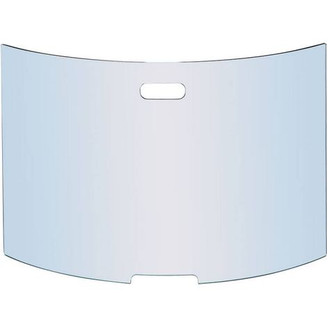 Parascintille, camino curvo in cristallo temperato h. 50x76 cm.  Made in Italy