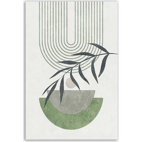 Tableau abstrait lignes végétales