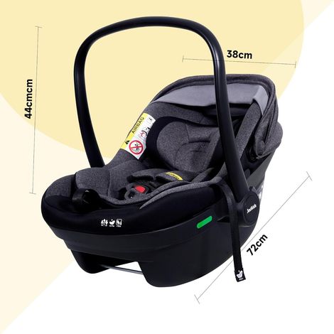 Portabebés para coche grupo 0/0+ 40-87 cm, posición reclinada ajustable, con capota, negro (1/5)