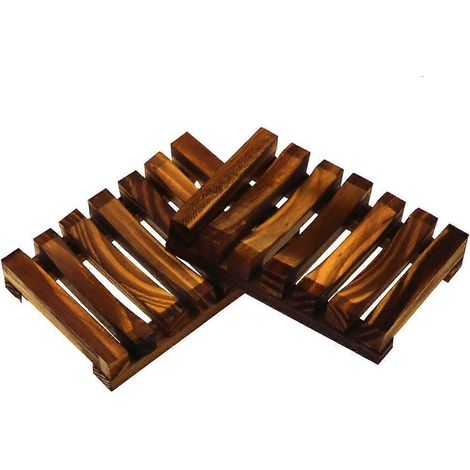 Porte-savon écologique, en bois de pin fabriqué à la main pour un séchage rapide, son aspect naturel embellit votre intérieur, revêtement sûr et non toxique, format idéal (1/4)
