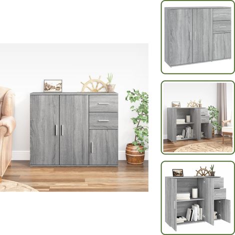 Buffet Sonoma gris 91x29,5x75 cm Bois d'ingénierie - Buffet - Meuble De Rangement - Armoire - Commode - Salon (1/5)