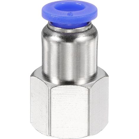 Push Fitting for Tube 6mmOD x Female Thread 1/4" NPT Blue (1/5)