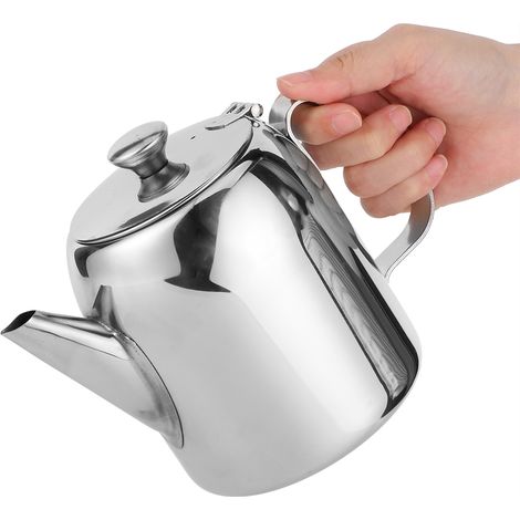 Théière à café en acier inoxydable, bouilloire à eau froide, bec court pour hôtel et restaurant, 32oz (environ 850ml) (1/5)