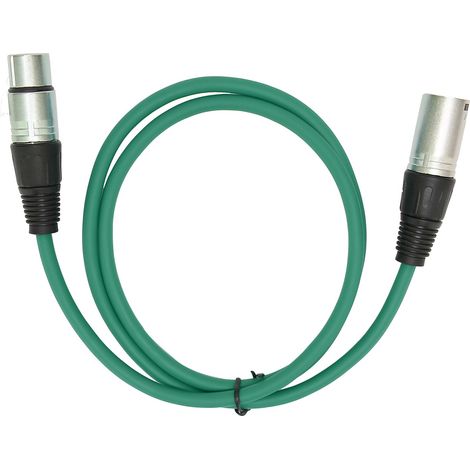 Câble adaptateur audio durable pour microphone, mâle vers femelle, 3 broches, vert (1/4)