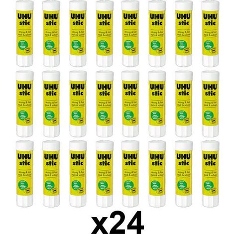 Lot de 24 Bâtons de Colle Blanche 8,2g - Uhu