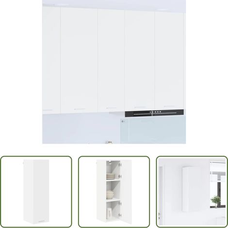 vidaXL Meuble suspendu - Armoire suspendue Blanc 30 x 31 x 100 cm Bois d'ingénierie (1/5)