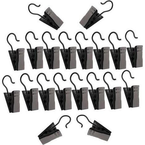 Lot de 50 petites pinces à rideaux en métal pour rideaux, images, décoration d'intérieur, arts et artisanat, noir (1/3)