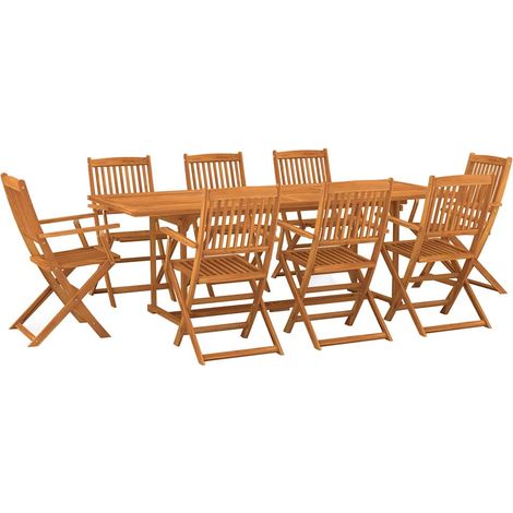 Maison Exclusive - Set da Pranzo da Giardino 9 pz 220x90x75 cm Massello di Acacia (1/5)