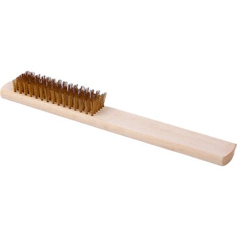 Brosse à grille en fil de laiton, 1 pièce jaune 202.5cmmm pour barbecue, cuisine (1/5)