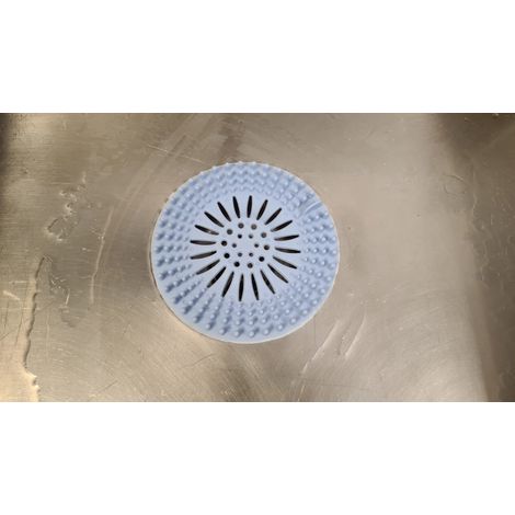 Bouchon de vidange en silicone pour cuisine et salle de bain  Anti-cheveux  Anti-obstruction  Nettoyant  Crépine d'évier  Bleu
