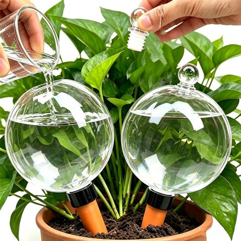 Beyamis Globes arrosage 737ml lot2 - Auto-arrosant plantes vacances extra large