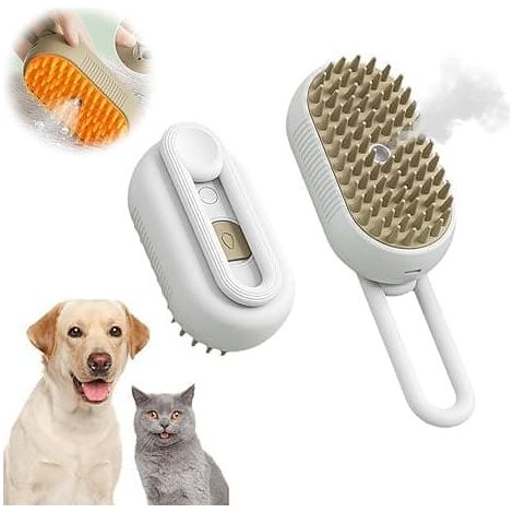 Steam Brush for Cats and Dogs – Pet Grooming Brush with Steam and Massage Function