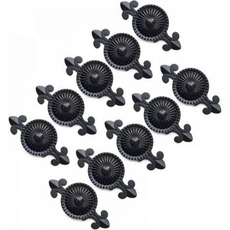 10 Cabinet Poignée Cabinet Boutons Meubles Boutons Boutons du tiroir Poignées Meubles, Bouton pour Armoire, Tiroir (Noir) (1/4)