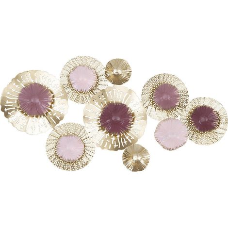 DECORAZIONE DA PARETE FLAIR 63X33X3,5CM ORO / ROSA