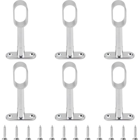 Lot de 6 Supports de plafond ovales en alliage de zinc, hauteur réglable 85-120mm pour tringle à rideaux et penderie