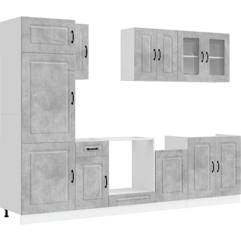 Maison Exclusive - Mueble cocina Kalmar gris hormigón 8 pzas made (1/5)