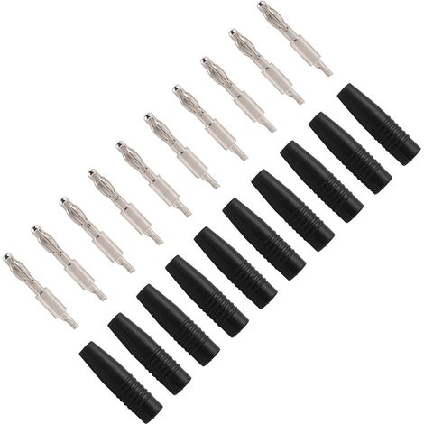 Lot de 10 fiches bananes mâles à souder de 4 mm (22.040) pour multimètre, cordons de test et haut-parleurs (noir). (1/5)