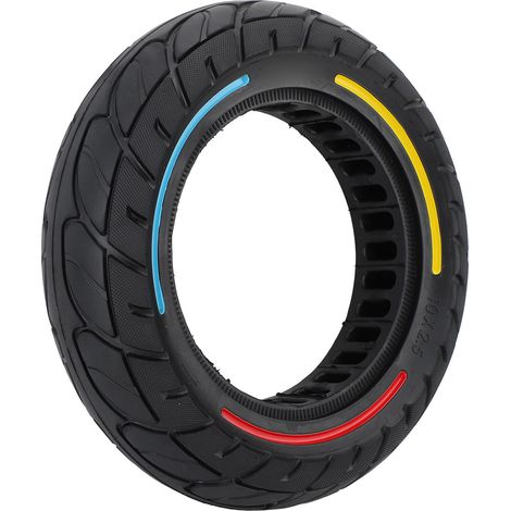 Pneu plein 10x2,5 pour trottinette électrique, 10 pouces, en caoutchouc coloré, antidérapant et résistant aux chocs, roue pleine alvéolée de rechange (1/5)