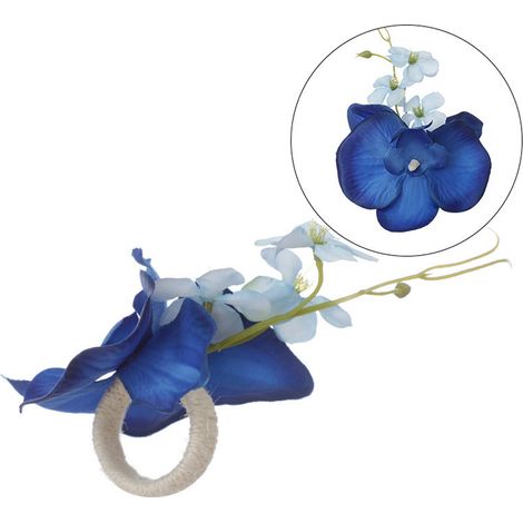 Serviettenring mit Kunstblumenmuster, dekoratives Champagner-Design – Durchmesser 4,5 cm (1/5)