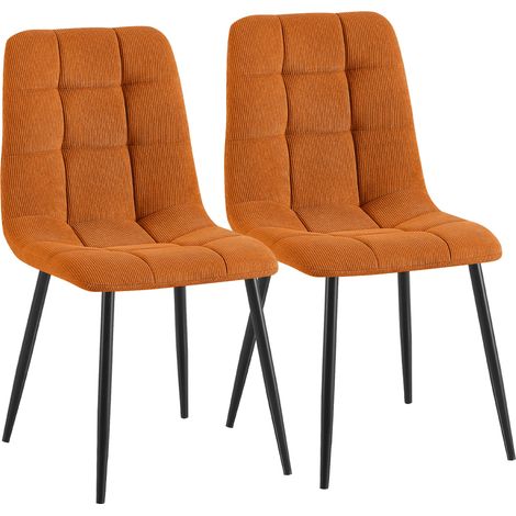 2er Set Esszimmerstühle Antibes Cord orange
