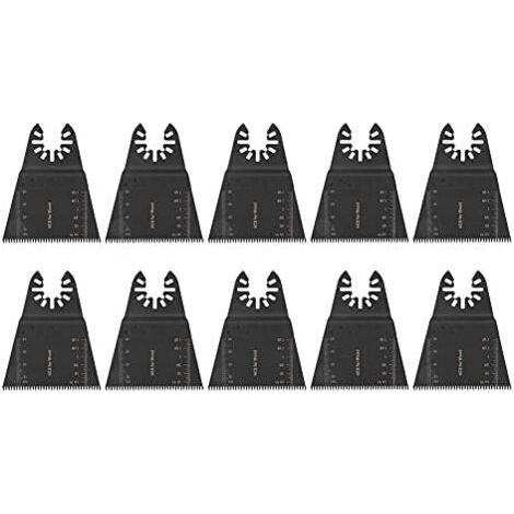 Lames D'outils Multifonctions 10 Pièces Lame de Scie Oscillante 65 Mm Accessoires Oscillants pour Métal Mou, Bois, Plastique et Trous D'ouverture -