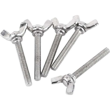 Ensemble de 5 vis papillon M5, boulons en acier inoxydable 304, filetage complet (M5 x 40 mm) (1/5)