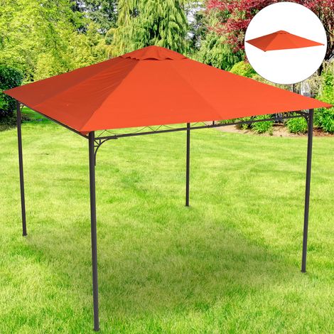 Toit remplacement orange kiosque jardin en polyester trous ventilation - Dimensions: 3x3m